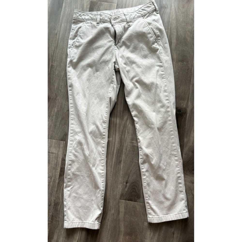 St John's Bay Womens White Girlfriend Chino Pants Twill Straight Leg‎ Size 4